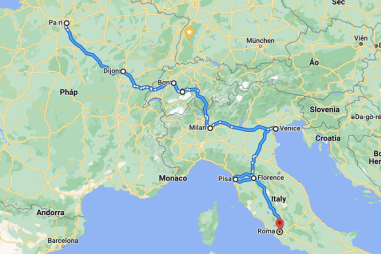 Lịch trình tour du lịch Tây Âu
