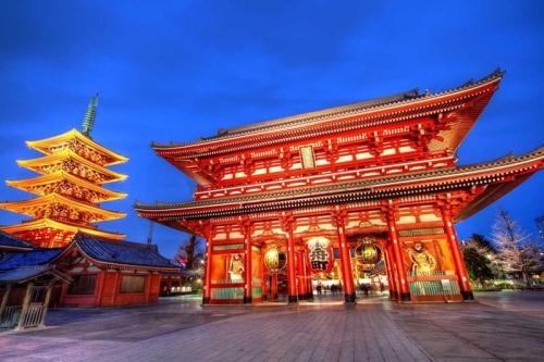 Đi tour du lịch Nhật Bản Tokyo Hakone - Chùa Asakusa Kannon