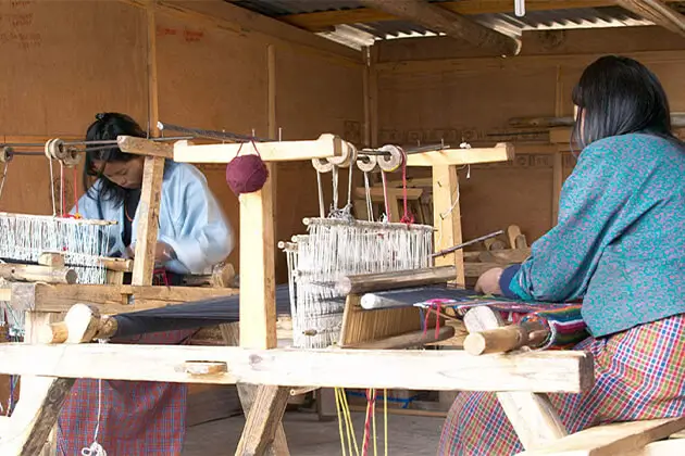 national handloom weaving center khaling bhutan textile tour