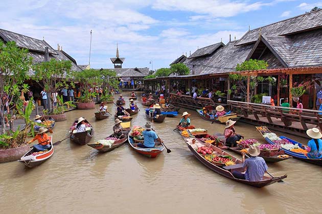Tour đi du lịch Thái Lan Bangkok Pattaya 5 ngày - Chợ nổi Pattaya